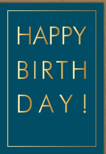 Geburtstagskarte Elegant Gold & Navy Blau, Hochwertige Glückwunschkarte zum Geburtstag Stilvolle Happy Birthday Karte für Sie und Ihn, Festliche Grußkarte - mit Umschlag von Gutsch Verlag