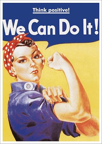 Gutsch Verlag Lustige Motivations-Postkarte mit Retro-Design 'We Can Do It!' - Inspirierende Botschaft, Think Positive, Kraftvolle Frau mit rotem Kopftuch, Geschenkidee. von Gutsch Verlag