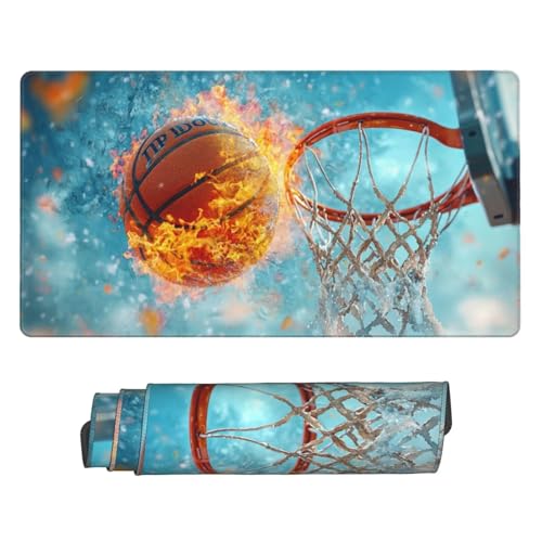 Gaming Mauspad, Groß Mouse Mat XXL 1000x500x3mm Desk Mat Basketball Mousepad Stitched Edges, Non-Slip Rubber Base Mouse Pads Improved Precision and Speed Keyboard Mat for Men Gamers Geschenke N-650 Gaming Mauspad, Groß Mouse Mat XXL 1000x500x3mm Desk Mat Basketball Mousepad Stitched Edges, Non-Slip Rubber Base Mouse Pads Improved Precision and Speed Keyboard Mat for Men Gamers Geschenke N-650 von Guuogxan