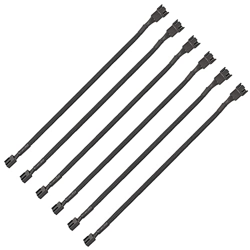 Guuzi 6pcs PWM Lüfter Verlängerungskabel 4Pin Stecker auf Buchse, Kompatibel mit PWM und 3Pin Lüfter für Computerlüfter und PC-Gehäuselüfter (26cm) von Guuzi