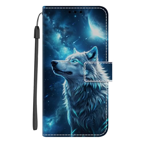 Guxira Handyhülle Leder für Samsung Galaxy A55 5G, Niedliches Muster Motiv Hülle Lederhülle Klappbar Schutzhülle 360 Grad Stoßfest Cover mit Kartenfachr Klapphülle Flip Case - Sternenwolf Guxira Handyhülle Leder für Samsung Galaxy A55 5G, Niedliches Muster Motiv Hülle Lederhülle Klappbar Schutzhülle 360 Grad Stoßfest Cover mit Kartenfachr Klapphülle Flip Case - Sternenwolf von Guxira