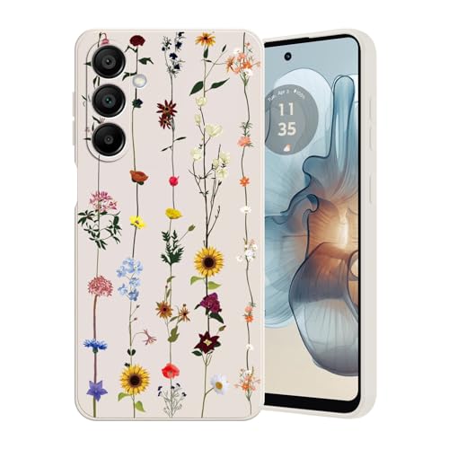 Guxira Handyhülle für Samsung Galaxy A15 4G / 5G Blumen Muster Design Hülle Stoßfest Kratzfest Silikon Case Staubdicht Mädchen Schutzhülle Niedliche Soft Hülle Cover, Blumenrebe von Guxira