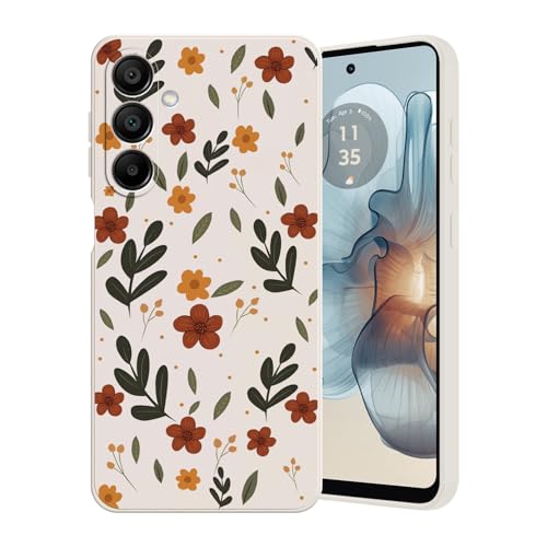 Guxira Handyhülle für Samsung Galaxy A25 5G Blumen Muster Design Hülle Stoßfest Kratzfest Silikon Case Staubdicht Mädchen Schutzhülle Niedliche Soft Hülle Cover, Blatt Blumen von Guxira
