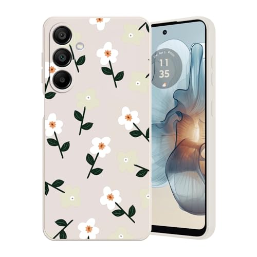 Guxira Handyhülle für Samsung Galaxy A25 5G Blumen Muster Design Hülle Stoßfest Kratzfest Silikon Case Staubdicht Mädchen Schutzhülle Niedliche Soft Hülle Cover, Blumen von Guxira
