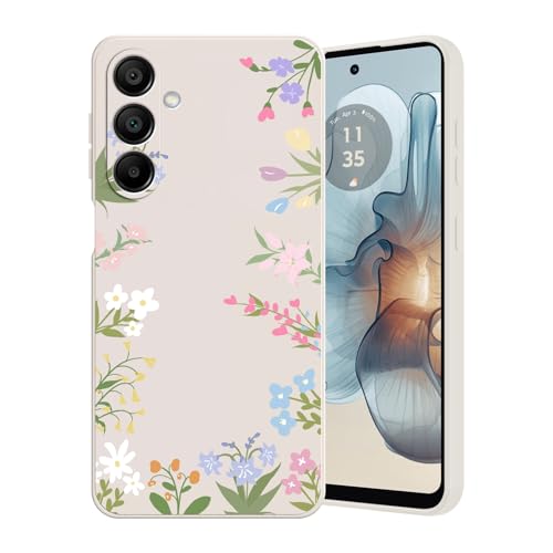 Guxira Handyhülle für Samsung Galaxy A55 5G Blumen Muster Design Hülle Stoßfest Kratzfest Silikon Case Staubdicht Mädchen Schutzhülle Niedliche Soft Hülle Cover, Morgenlatte von Guxira