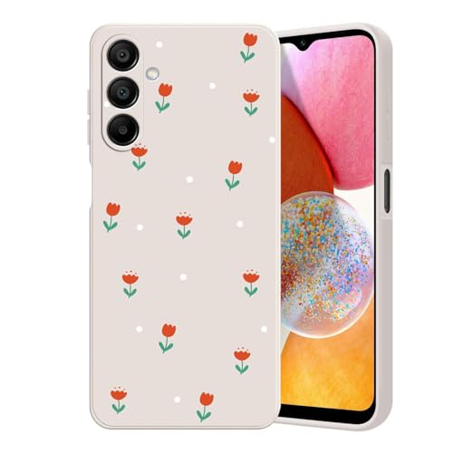 Guxira Handyhülle für Samsung Galaxy S24 5G Blumen Muster Design Hülle Stoßfest Kratzfest Silikon Case Staubdicht Mädchen Schutzhülle Niedliche Soft Hülle Cover, Kleine Rote Blumen von Guxira