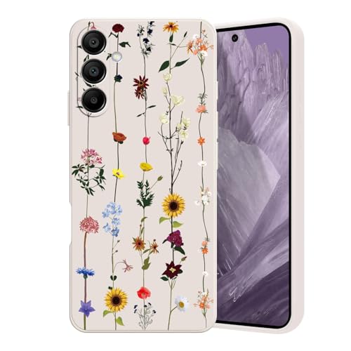 Guxira Handyhülle für Samsung Galaxy S24 FE Blumen Muster Design Hülle Stoßfest Kratzfest Silikon Case Staubdicht Mädchen Schutzhülle Niedliche Soft Hülle Cover, Blumenrebe von Guxira