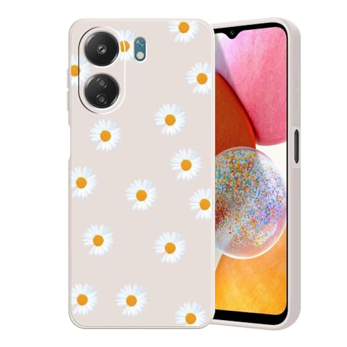 Guxira Handyhülle für Xiaomi Redmi 13C 4G / Xiaomi Poco C65 Blumen Muster Design Hülle Stoßfest Kratzfest Silikon Case Staubdicht Mädchen Schutzhülle Niedliche Soft Hülle Cover, Gelbe Gänseblümchen von Guxira