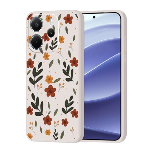 Guxira Handyhülle für Xiaomi Redmi Note 14 4G (Globale Version) Blumen Muster Design Hülle Stoßfest Kratzfest Silikon Case Staubdicht Mädchen Schutzhülle Niedliche Soft Hülle Cover,Blatt Blumen von Guxira