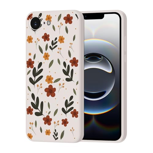 Guxira Handyhülle für iPhone 16e Blumen Muster Design Hülle Stoßfest Kratzfest Silikon Case Staubdicht Mädchen Schutzhülle Niedliche Soft Hülle Cover, Blatt Blumen von Guxira