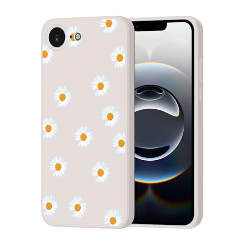Guxira Handyhülle für iPhone 16e Blumen Muster Design Hülle Stoßfest Kratzfest Silikon Case Staubdicht Mädchen Schutzhülle Niedliche Soft Hülle Cover, Gelbe Gänseblümchen von Guxira