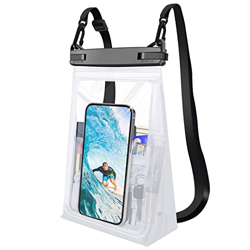 Wasserdichte Handyhülle 8.5 Zoll, Unterwasser Trockene Säcke Handy Wasserschutzhülle für Schwimmen, IPX8 Waterproof Phone Case Kompatibel mit iPhone 14 13 12 11 Pro XS Max XR X Samsung S22 (Weiß) von Guzack