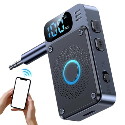 Durabled Wireless Transmitter, Car Audio Transmitter, ABS Digital Display 3.5mm Audio Converter Receiver, Portable for Headphones, Smartphones, Tablets, Computers, Trucks, Travel, 5.7x3.4x1.4cm Durabled Wireless Transmitter, Car Audio Transmitter, ABS Digital Display 3.5mm Audio Converter Receiver, Portable for Headphones, Smartphones, Tablets, Computers, Trucks, Travel, 5.7x3.4x1.4cm von Gvblkq