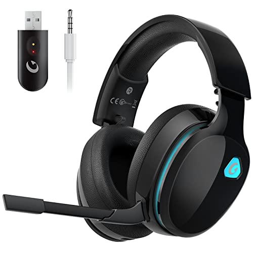 Gvyugke 2,4 GHz Wireless Gaming Headset für PC, PS4, PS5, Mac, Nintendo Switch, Bluetooth Kabelloses Kopfhörer mit abnehmbarem Mikrofon mit Geräuschunterdrückung, 3,5 mm Kabelmodus für die Xbox-Serie von Gvyugke