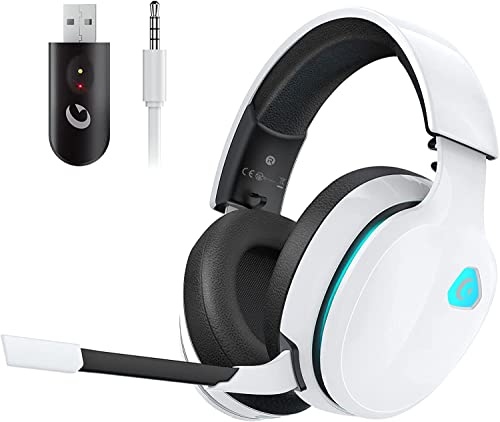 Gvyugke 2,4 GHz Wireless Gaming Headset für PC, PS4, PS5, Mac, Switch, Bluetooth Kabelloses Kopfhörer mit abnehmbarem Mikrofon mit Geräuschunterdrückung, 3,5 mm Kabelmodus für die Xbox-Serie von Gvyugke