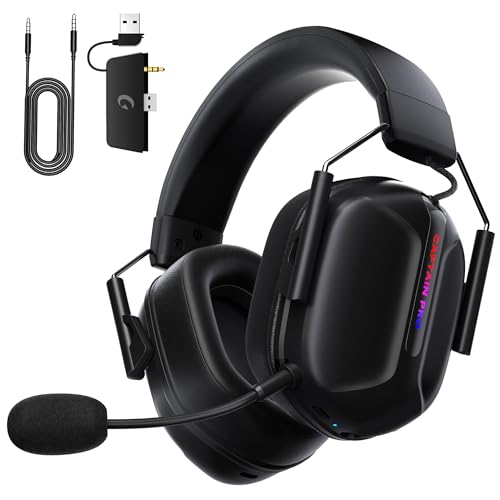 Gvyugke 2.4GHz Wireless Gaming Headset für Xbox Series, Headset mit Mikrofon für PS5/4/PC/Switch/Mac, Kopfhörer mit Geräuschunterdrückung, 3D Surround Sound 60 Stunden Spielzeit RGB Lichter von Gvyugke
