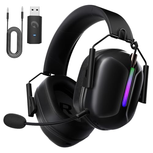 Gvyugke Gaming Headset Wireless für PS5,PS4,PC,Switch, Gaming Headset mit Mikrofon Kabellos, Kopfhörer Kabellos Bluetooth 5.2 für Laptop, Computer, Wired Headset Mode für Xbox Series von Gvyugke
