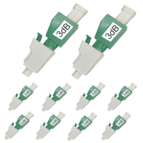 LC Glasfaser-Dämpfungsschalter, Glasfaser-Dämpfungskonverter, LC-Einsätze, Einzelmodus (LC-APC, 3dB) 10 Stück von GwliUni