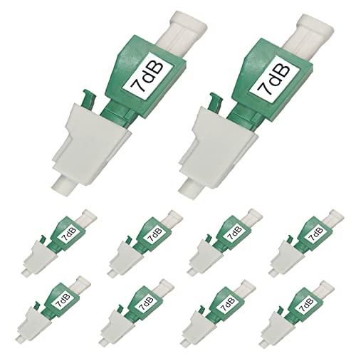 LC Glasfaser-Dämpfungsschalter, Glasfaser-Dämpfungskonverter, LC-Einsätze, Einzelmodus (LC-APC, 7 dB) 10 Stück von GwliUni