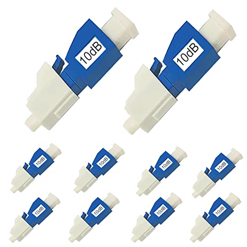 LC Glasfaser-Dämpfungsschalter, Glasfaser-Dämpfungskonverter, LC-Einsätze, Einzelmodus (LC-UPC, 10 dB) 10 Stück von GwliUni