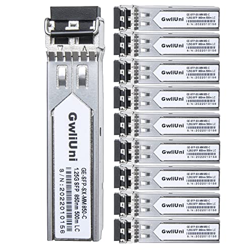 Netzwerk-Transceiver für Cisco, Netgear, MikroTik, Ubiquity, DLink etc., 10 g, 1,25 g, 500 m, 10 Stück von GwliUni