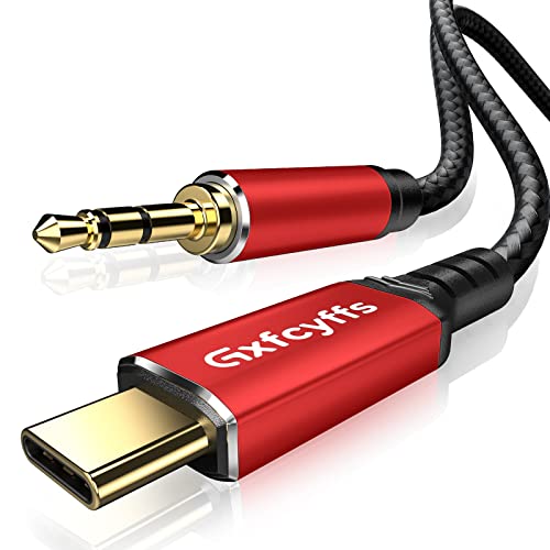 Gxfcyffs USB C auf Aux Kabel 1M, [Nicht für Anruf] 3,5mm Klinke auf USB C Audio Kabel Soundboxen/Kopfhörer Kompatibel mit Samsung Galaxy S20 S21 Note10,Huawei,Google Pixel,One Plus,Xiaomi-Rot von Gxfcyffs