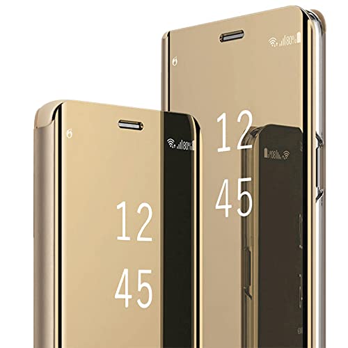 S24 Ultra Schutzhülle für Samsung Galaxy S24 Ultra 5G 17,3 cm (6,8 Zoll), PU-Leder, Klapphülle, S24 Ultra Handyhülle mit Ständer, stoßfeste Schutzhülle für Samsung S24 Ultra (Gold) von Gxmeuie