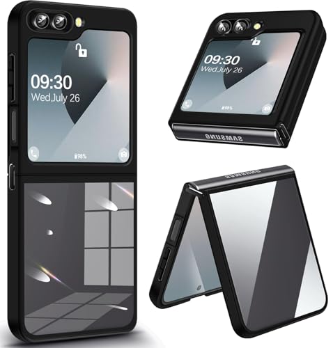 Z Flip 6 Hülle für Samsung Galaxy Z Flip6 5G, Slim Ultra Dünn Crystal Clear Acryl PC Back Cover Scharnier Transparent Weich Silikon Bumper Ganzkörper Stoßfeste Schutzhüllen für Samsung Z Flip 6 5G Z Flip 6 Hülle für Samsung Galaxy Z Flip6 5G, Slim Ultra Dünn Crystal Clear Acryl PC Back Cover Scharnier Transparent Weich Silikon Bumper Ganzkörper Stoßfeste Schutzhüllen für Samsung Z Flip 6 5G von Gxmeuie