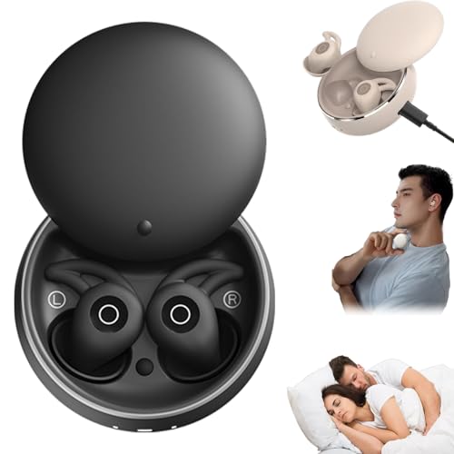 Gyagalre Snooze Pods Pro, Novoneel Sleep Buds Mit ANC, Mini-Kopfhörer Gegen Schnarchen, Anti-Schnarch-Kopfhörer Für Seitenschläfer, Kabellos, Ultrakomfortabel Und Geräuschlos Schlafen (Schwarz) von Gyagalre