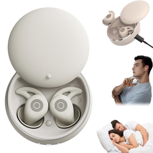 Snooze Pods Pro, Novoneel Sleep Buds Mit ANC, Mini-Kopfhörer Gegen Schnarchen, Anti-Schnarch-Kopfhörer Für Seitenschläfer, Kabellos, Ultrakomfortabel Und Geräuschlos Schlafen (Grau) von Gyagalre