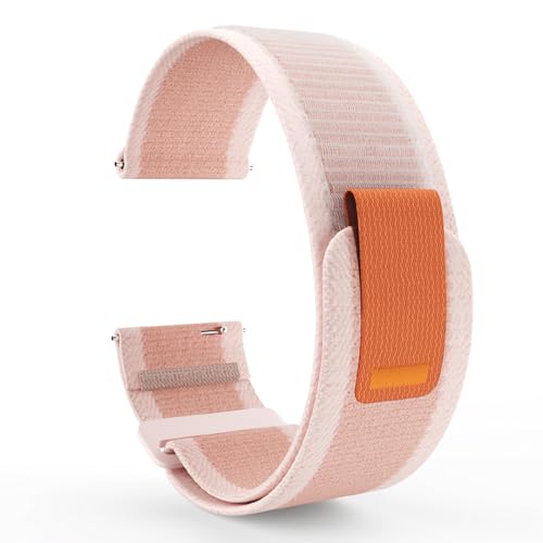 Gydom Nylon Fabric Armband 22mm Kompatibel mit IDW13 IDW19 Smartwatch Schnellverschluss Ersatzband Ersatzarmband Einstellbares Soft Breathable Watch Strap Rosa von Gydom