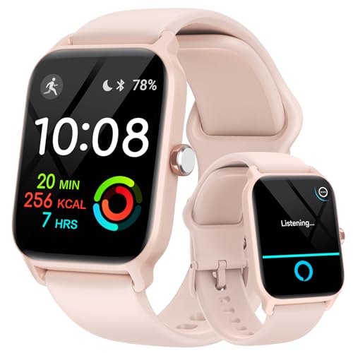 Gydom Smartwatch Damen mit Telefonfunktion 1,8" Herren Smart Watch Alexa Fitnessuhr 100 Sportmodi Schrittzähler IP68 Wasserdicht Pulsuhr SpO2 Stress Schlafmonitor Sportuhr für Android iOS von Gydom