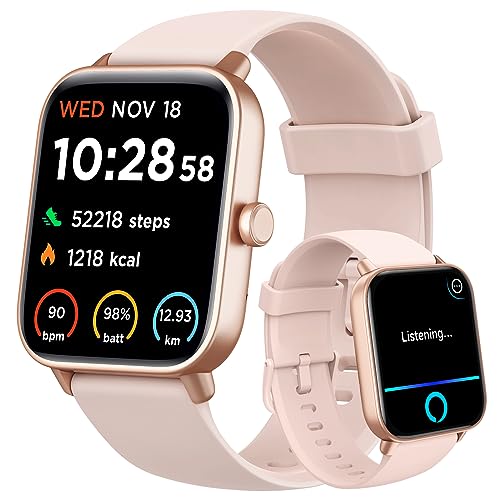 Gydom Smartwatch Damen mit Telefonfunktion Alexa Integriert 1.8" Fitnessuhr 100 Sportmodi, SpO2, Herzfrequenz, Stress, Schlafmonitor,100 Zifferblätter, Gehen, Laufen Auto Erkennung von Gydom