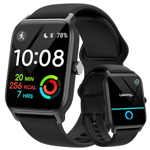 Gydom Smartwatch Herren Damen mit Telefonfunktion 1.8'' Smart Watch Alexa Integriert 100 Sportmodi, Pulsmesser SpO2 Stress EIN-klick Messen, Schlafmonitor, IP68 Fitness Tracker für Android/IOS von Gydom