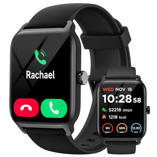 Smartwatch Herren Damen mit Telefonfunktion Alexa Built-in, 1,8" Fitnessuhr Herren mit 100+ Sportmodi, Pulsmesser SpO2 Schlafmonitor, IP68 Wasserdicht, Schrittzähler Uhr Sportuhr für Android/iOS von Gydom