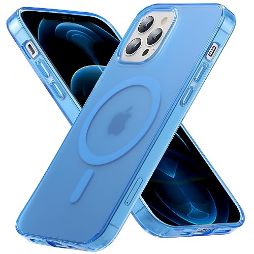 Gyizho Magnetische Hülle für iPhone 12 Pro Max, [Falltest in Militärqualität] [Kompatibel mit MagSafe] Schlanke Schutzhülle, Matte Stoßfeste Hülle 12 Pro Max Handyhülle 6,7 Zoll, Mattblau von Gyizho