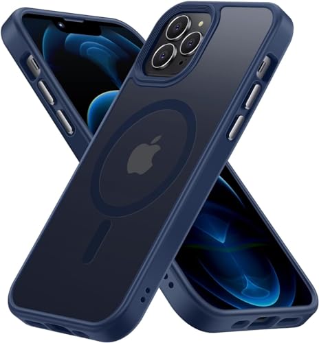 Gyizho Magnetische Hülle für iPhone 13 Pro Hülle, [Falltest in Militärqualität] [Kompatibel mit MagSafe] Schlanke Schutzhülle, Transluzent Matt Stoßfest Case 13 Pro Handyhülle 6,1 Zoll, Mattblau von Gyizho