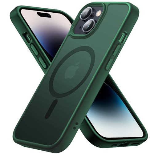 Gyizho Passend für iPhone 15 Handyhülle [kompatibel mit MagSafe] [3 m sturzsicher] schlanke Schutzhülle, vergilbungsfreie Schutzhülle für iPhone 15, magnetische Hülle, mattes Grün von Gyizho