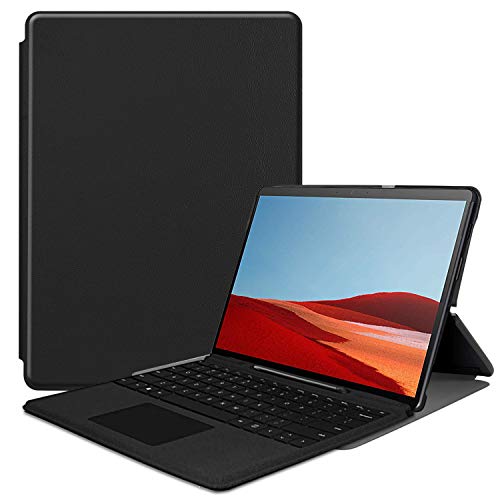 Gylint Microsoft Surface Pro X Hülle, Smart Case Trifold Stand Slim Lightweight Case Cover for New Surface Pro X 2019 Release (Fit Type Cover Keyboard/Kickstand) schwarz von Gylint