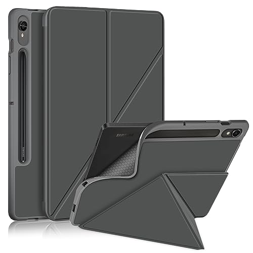 Gylint Schutzhülle für Galaxy Tab S9, Origami-Hülle, die dünnste und leichteste Leder-Smart-Cover-Hülle für Galaxy Tab S9 mit automatischer Wake-Sleep-Funktion, Grau von Gylint