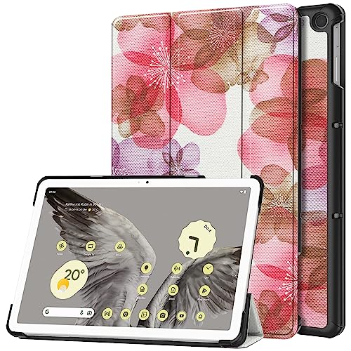 Gylint Schutzhülle für Google Pixel Tablet, Klappetui, ultradünn, PU-Leder, Standfunktion, für Google Pixel Tablet, Blume von Gylint