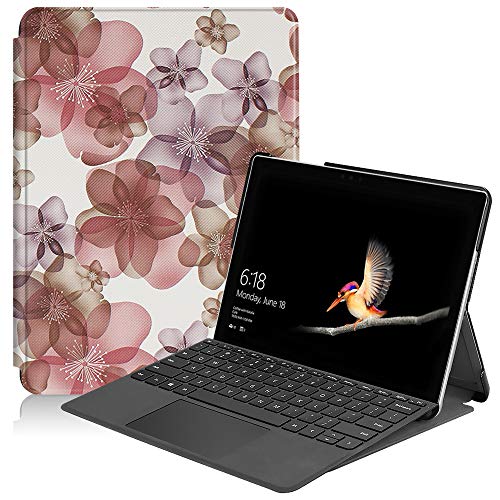 Gylint Schutzhülle für Microsoft Surface Go 2 2020, Slim Fit, Leder, Smart Case Cover mit Stifthalter, für Microsoft Surface Go 2 2020/Surface Go 2018 Flower von Gylint