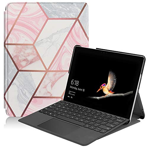 Gylint Schutzhülle für Surface Go 2 2020, Slim Fit, Leder, Smart Case Cover mit Stifthalterung für Microsoft Surface Go 2 2020/Surface Go 2018, geometrisch von Gylint