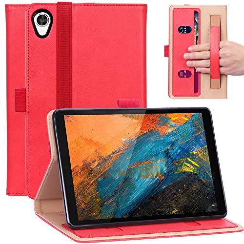 Gylint Tasche für Lenovo Tab M8 FHD TB-8705F TB-8705N, Multifunktionale Abdeckung Standfunktion mehrere Betrachtungswinkel TB-8705N HD TB-8505F TB-8505X Rot von Gylint