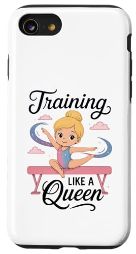 Blonde Mädchen Gymnastik Training wie eine Königin Kleinkind Mädchen Hülle für iPhone SE (2020) / 7 / 8 von Gymnastics Tees NYC
