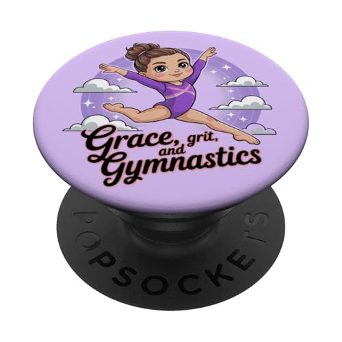 Grace Grit Gymnastikanzug für Mädchen, Violett PopSockets Klebender PopGrip Grace Grit Gymnastikanzug für Mädchen, Violett PopSockets Klebender PopGrip von Gymnastics Tees NYC