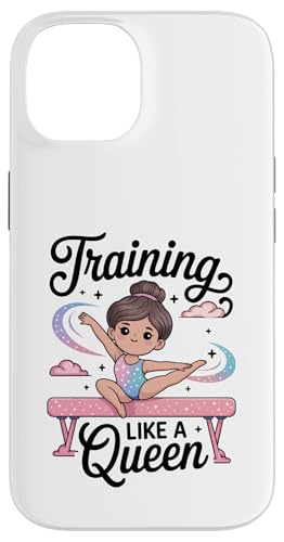 Kleinkind Mädchen Gymnastik Training wie eine Königin Gymnastikbalken Hülle für iPhone 14 von Gymnastics Tees NYC