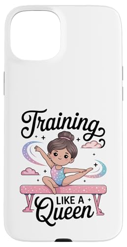 Kleinkind Mädchen Gymnastik Training wie eine Königin Gymnastikbalken Hülle für iPhone 15 Plus von Gymnastics Tees NYC