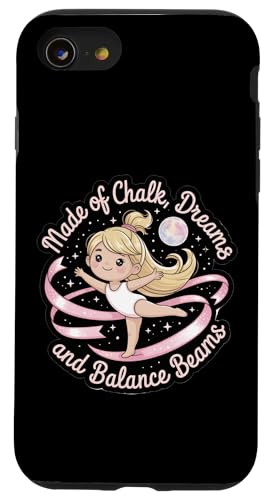 Mädchen Gymnastik aus Kreideträume und Schwebebalken Kinder Hülle für iPhone SE (2020) / 7 / 8 von Gymnastics Tees NYC