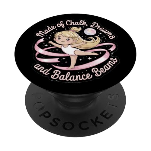 Mädchen Gymnastik aus Kreideträume und Schwebebalken Kinder PopSockets Klebender PopGrip Mädchen Gymnastik aus Kreideträume und Schwebebalken Kinder PopSockets Klebender PopGrip von Gymnastics Tees NYC